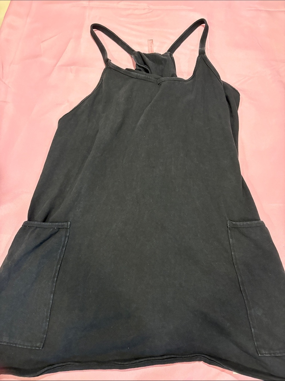 FP Movement Free People Hot Shot Mini Dress Romper Black Built In Shorts Large